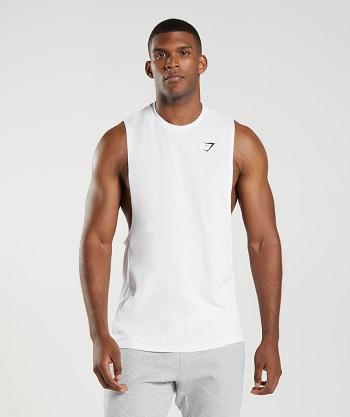 Pánské Tílko Gymshark React Drop Arm Bílé | CZ 2328EBC